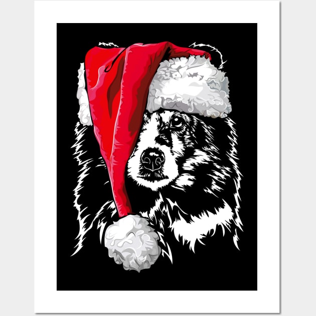 Funny Shetland Sheepdog Sheltie Santa Christmas dog mom Wall Art by wilsigns